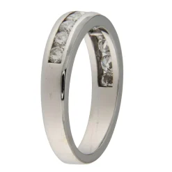 Anello fedina in oro bianco con diamanti 0,99 ct