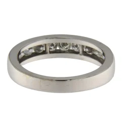 Anello fedina in oro bianco con diamanti 0,99 ct