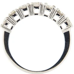 Anello fedina in oro bianco con 7 diamanti taglio brillante 1,42 ct