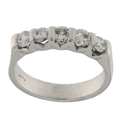 Anello fedina in oro bianco con diamanti 0,92 ct