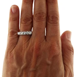 Anello fedina in oro bianco con diamanti 0,92 ct