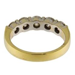 Anello fedina in oro giallo e bianco con diamanti 1,54 ct