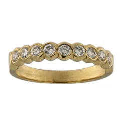 Anello fedina in oro giallo con diamanti taglio brillante 0,68 ct