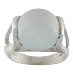 Anello in oro bianco con Berillo varietà Acquamarina – Milky