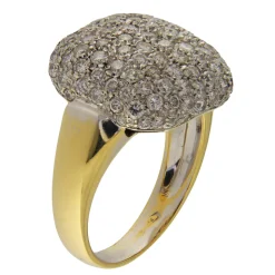 Anello in oro giallo con pavè di diamanti 2,00 ct