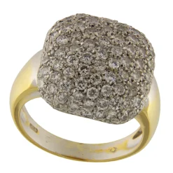 Anello in oro giallo con pavè di diamanti 2,00 ct