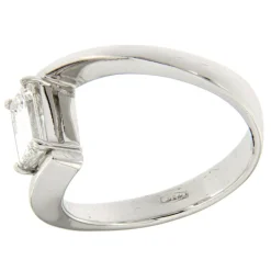 Anello solitario in oro bianco con diamante 0,83 ct E/IF