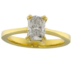 Anello solitario in oro giallo con Diamante taglio Radiant