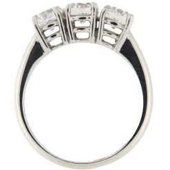Anello trilogy in oro bianco con brillanti 1,50 ct certificati GIA