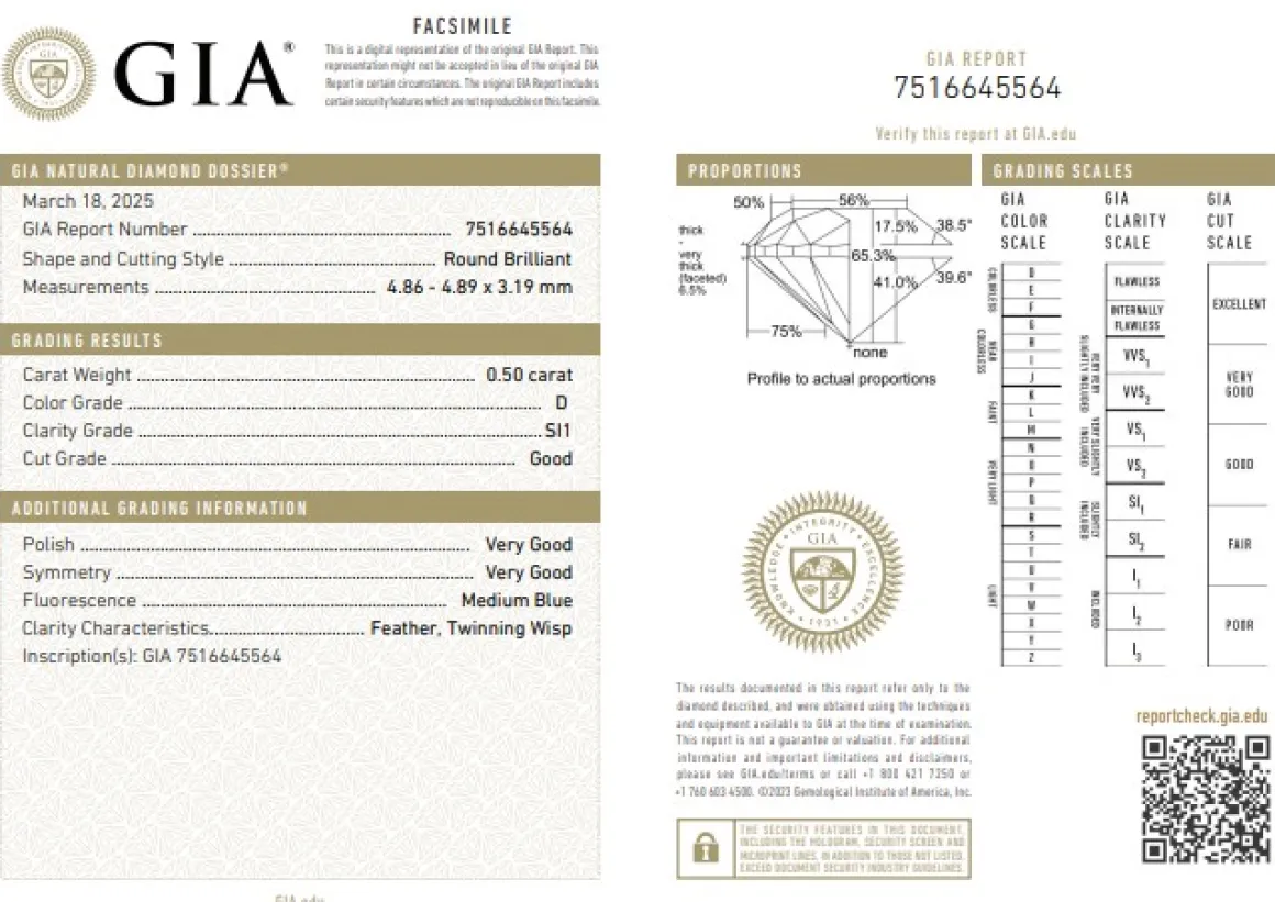 Anello trilogy in oro bianco con brillanti 1,50 ct certificati GIA