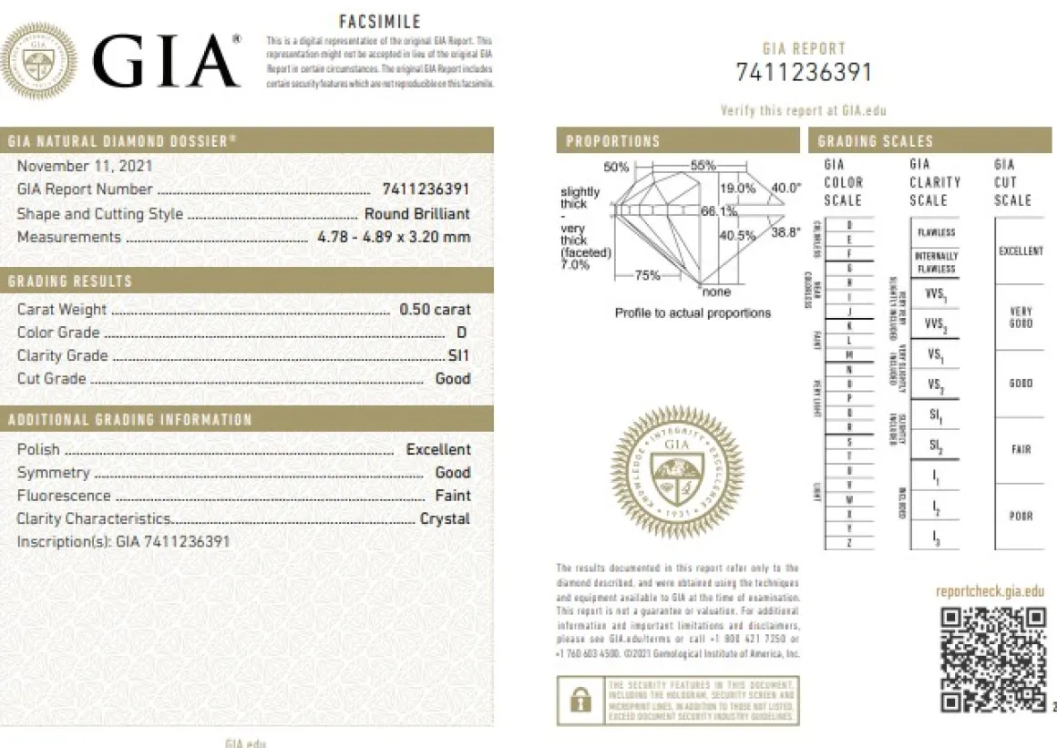 Anello trilogy in oro bianco con brillanti 1,50 ct certificati GIA