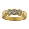 Anello trilogy in oro giallo con diamanti