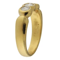 Anello trilogy in oro giallo con diamanti