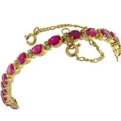 Bracciale in oro giallo con diamanti e rubini