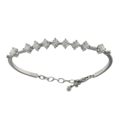 Bracciale semirigido in oro bianco con diamanti 1,89 ct