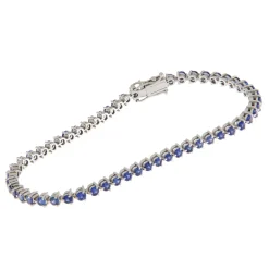 Bracciale tennis in oro bianco con zaffiri