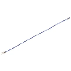 Bracciale tennis in oro bianco con zaffiri