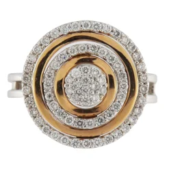 DonnaOro | Anello in oro giallo e bianco con diamanti 0,60 ct