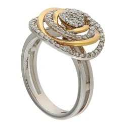 DonnaOro | Anello in oro giallo e bianco con diamanti 0,60 ct