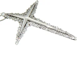 Donnaoro | Girocollo con ciondolo a croce in oro bianco e diamanti