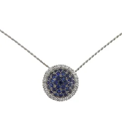 Girocollo in oro bianco con zaffiri e brillanti