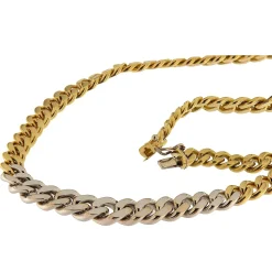 Girocollo in oro giallo e bianco con diamanti taglio huit-huit