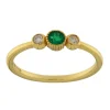 Guidetti | Anello fedina in oro giallo con smeraldo e diamanti