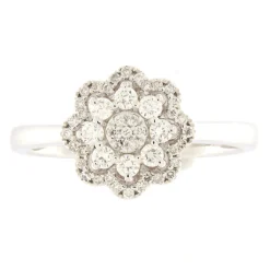 Guidetti | Anello fiore in oro bianco con diamanti taglio brillante