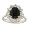 Guidetti | Anello in oro bianco con zaffiro 2,70 ct e contorno di diamanti