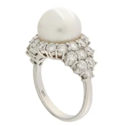 Guidetti | Anello in oro bianco con perla australiana e diamanti