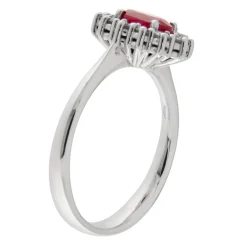 Guidetti | Anello in oro bianco con rubino 0,98 ct certificato IGI e diamanti