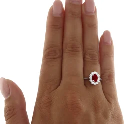 Guidetti | Anello in oro bianco con rubino 0,98 ct certificato IGI e diamanti