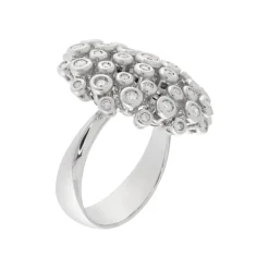 Guidetti | Anello in oro bianco con fiore di diamanti 0,55 ct