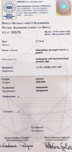 Guidetti | Anello in oro bianco con acquamarina certificata IGI e diamanti