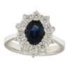 Guidetti | Anello in oro bianco con zaffiro 1,80 ct e contorno di diamanti 1,27 ct