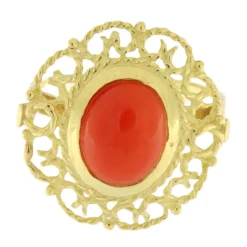 Guidetti | Anello in oro giallo con corallo