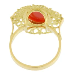 Guidetti | Anello in oro giallo con corallo