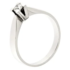 Guidetti | Anello solitario in oro bianco con diamante taglio brillante
