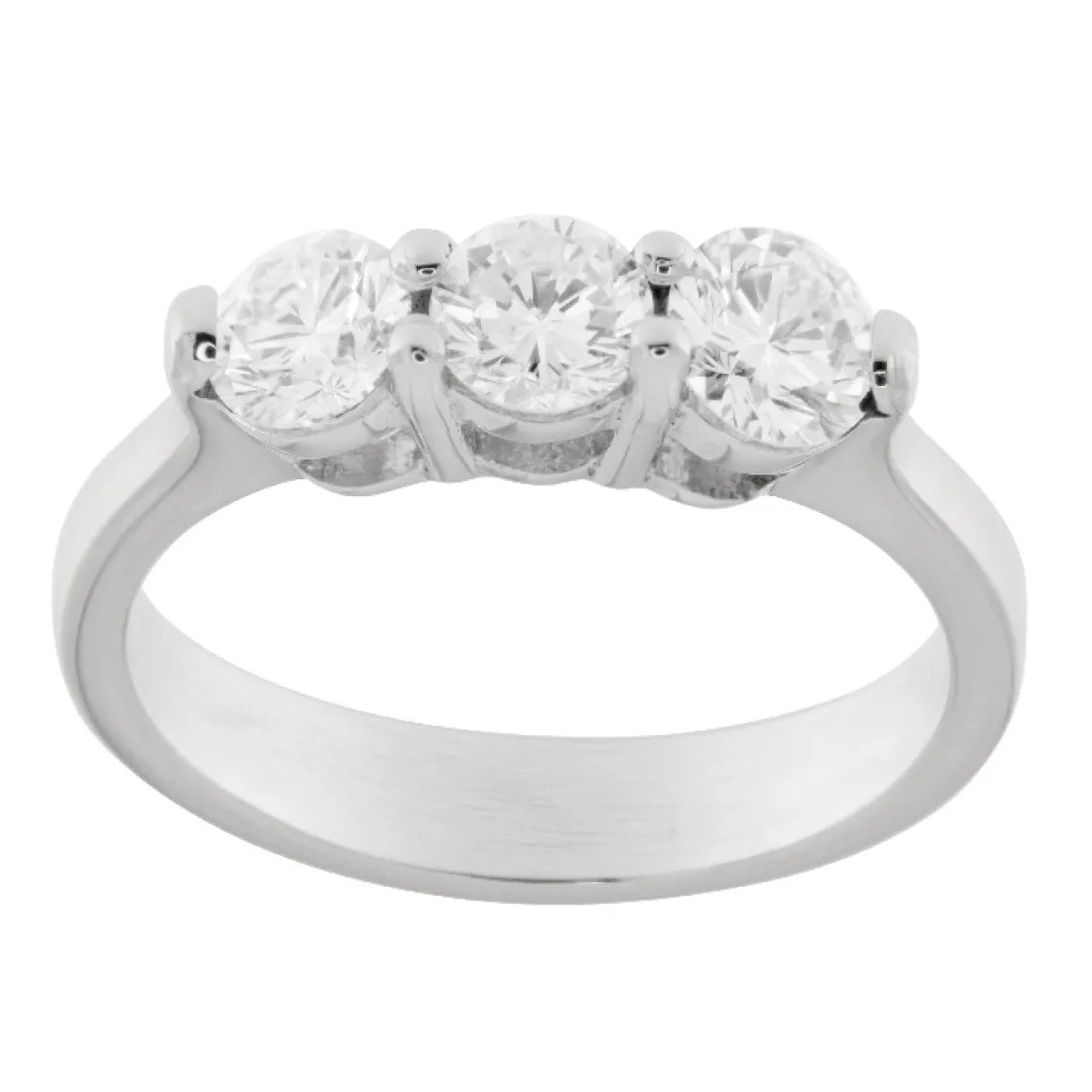 Guidetti | Anello trilogy in oro bianco con diamanti taglio brillante 1,35 ct