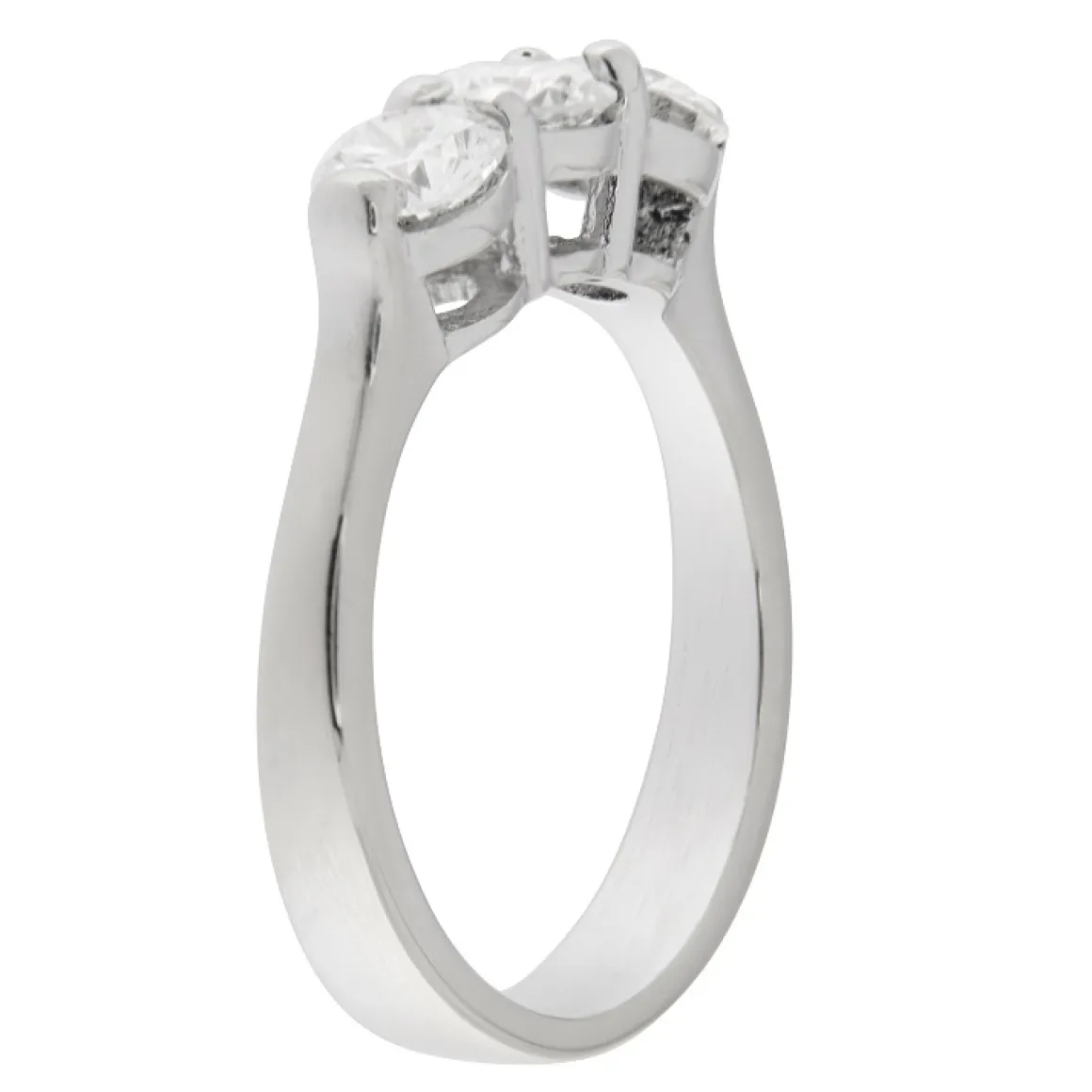 Guidetti | Anello trilogy in oro bianco con diamanti taglio brillante 1,35 ct