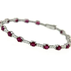 Guidetti | Bracciale in oro bianco con diamanti e rubini