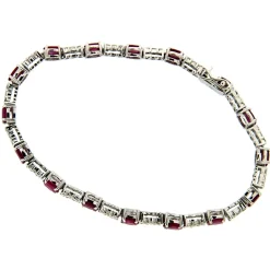 Guidetti | Bracciale in oro bianco con diamanti e rubini