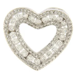 Guidetti | Ciondolo cuore in oro bianco con pavé di diamanti