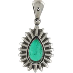 Guidetti | Ciondolo in oro bianco con smeraldo a goccia e diamanti