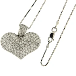 Guidetti | Girocollo cuore in oro bianco con diamanti taglio brillante