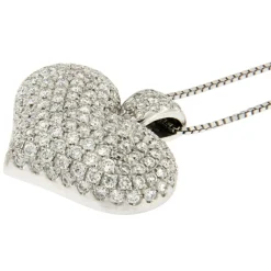 Guidetti | Girocollo cuore in oro bianco con diamanti taglio brillante