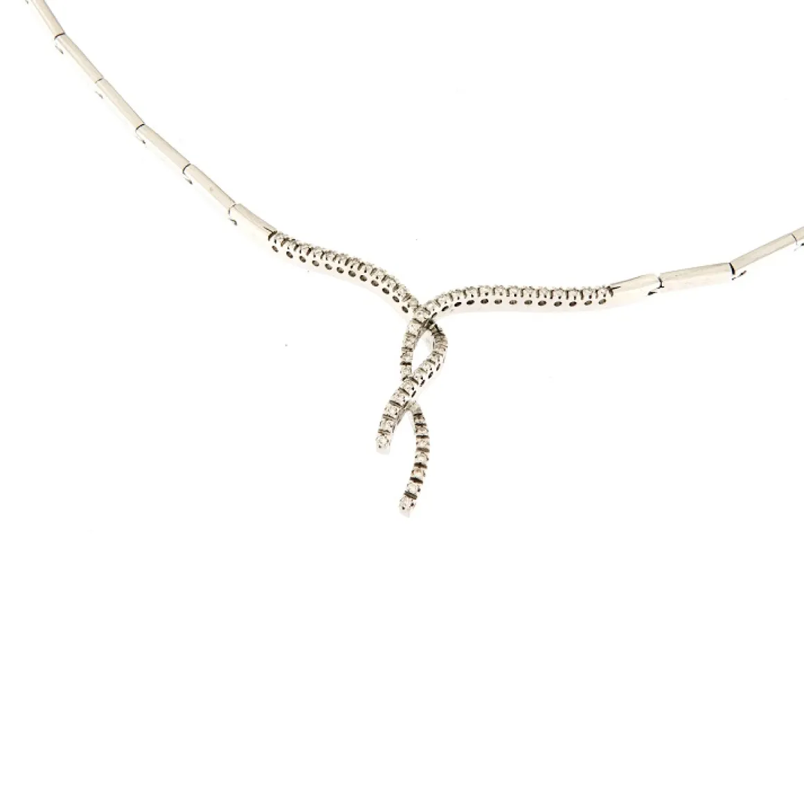 Guidetti | Girocollo semirigido in oro bianco con diamanti taglio brillante