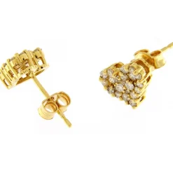 Guidetti | Orecchini al lobo in oro giallo 18 kt con diamanti taglio brillante