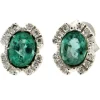 Guidetti |  Orecchini in oro bianco con smeraldi e contorno di diamanti taglio brillante