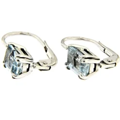 Guidetti | Orecchini in oro bianco con berillo varietà acquamarina e diamanti taglio brillante